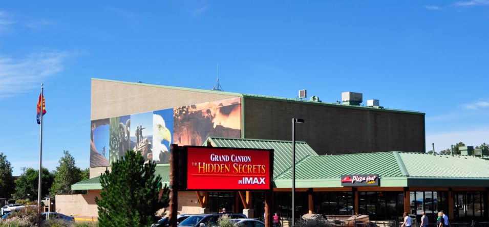 The exterior of the Grand Canyon IMAX theater located in Tusayan, Arizona